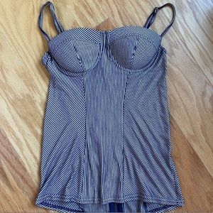 Costa Blanca Stripe Bustier Corset Top Size Small